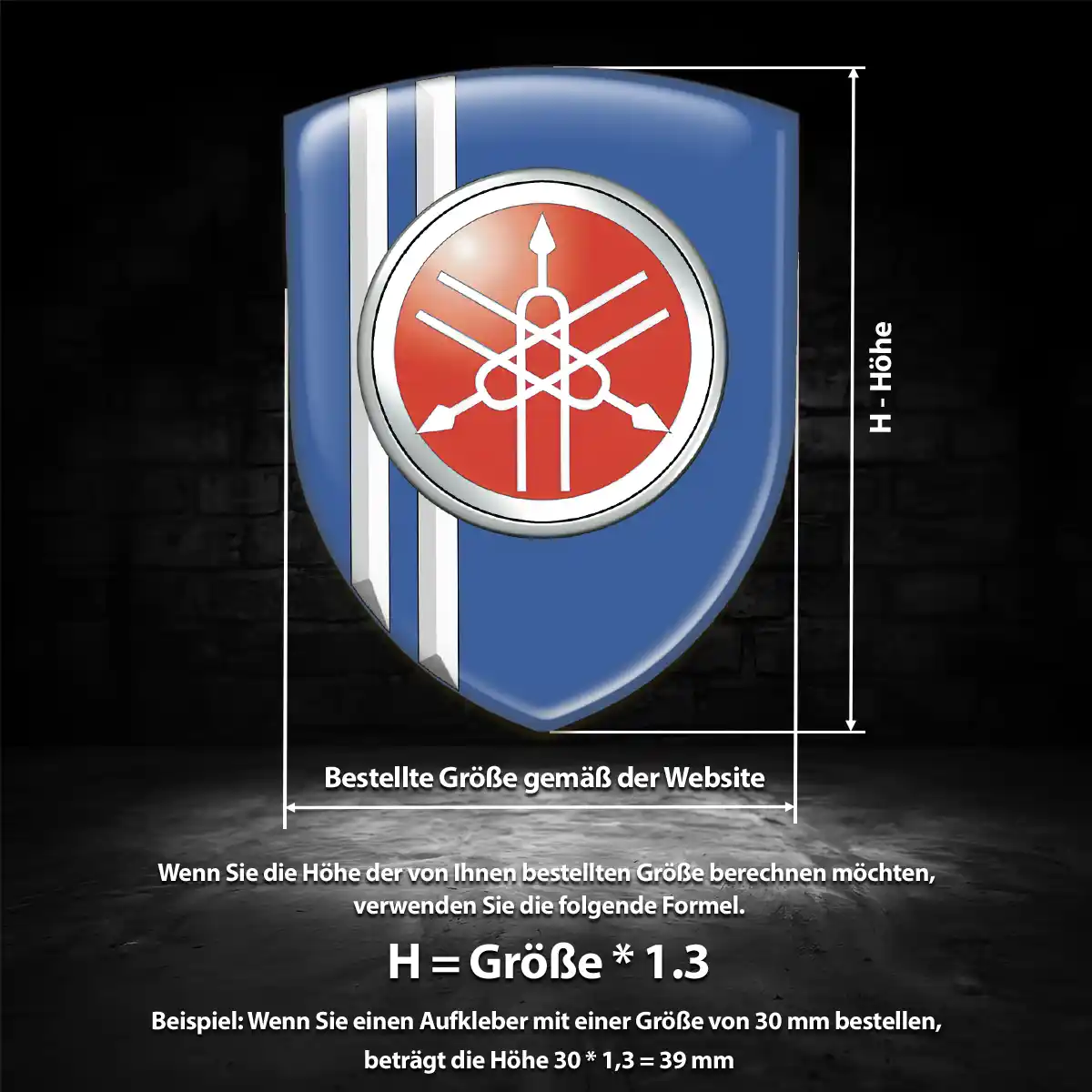 Yamaha Emblem Aufkleber Wappen Modernes Design
