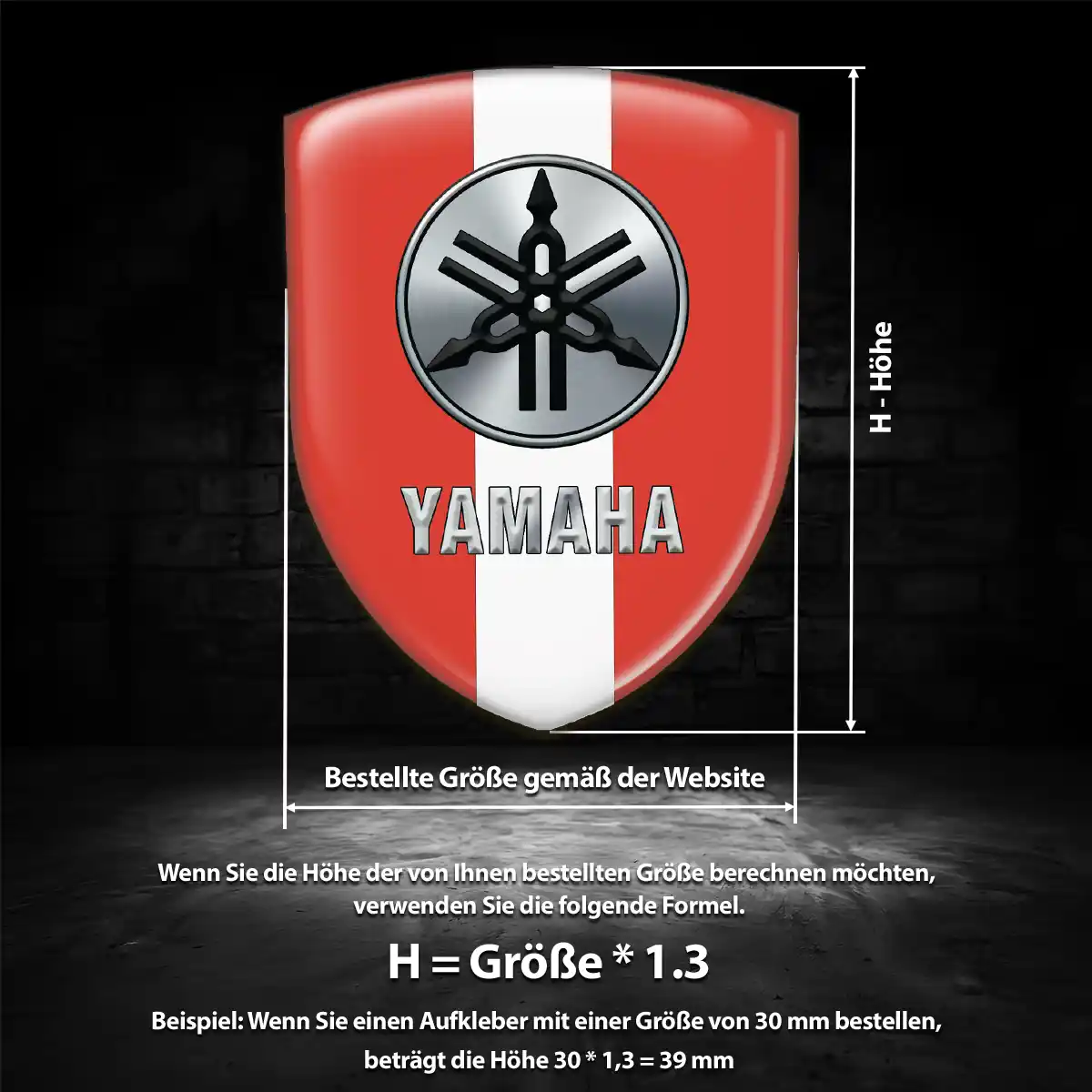 Yamaha Emblem Aufkleber Wappen Premium-Edition