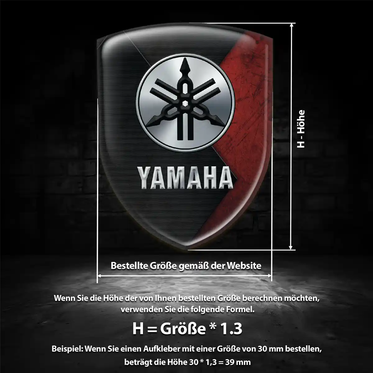 Yamaha Emblem Wappen Aufkleber Hochwertiges Harz