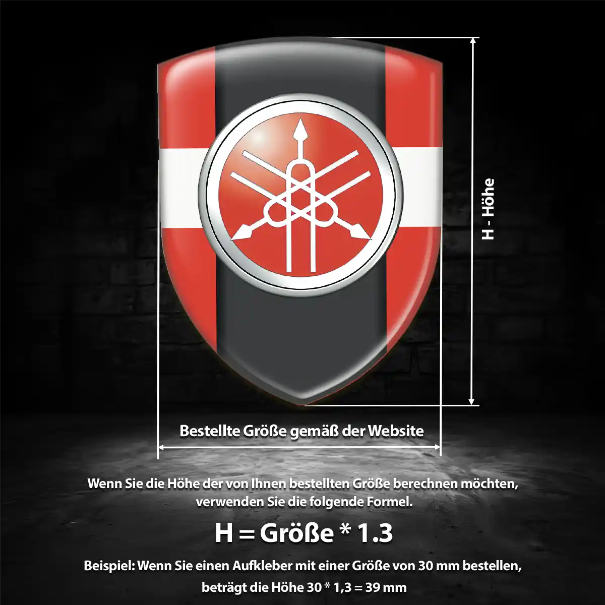 Yamaha Emblem Wappen Aufkleber Interieurdesign