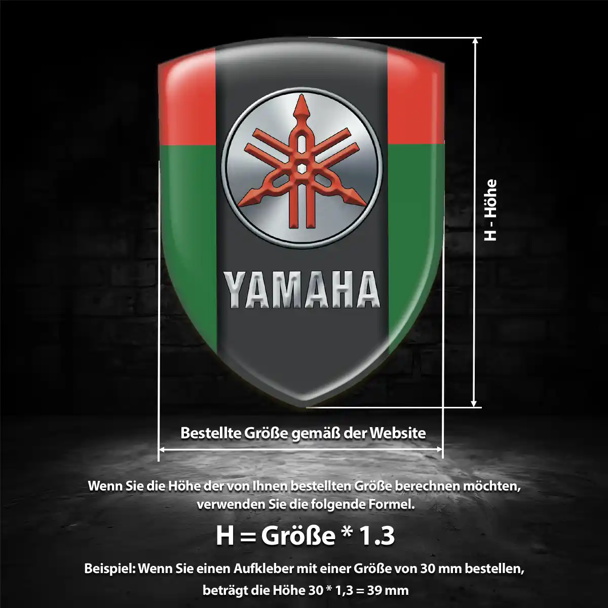 Yamaha Emblem Wappen Aufkleber Modernes Design