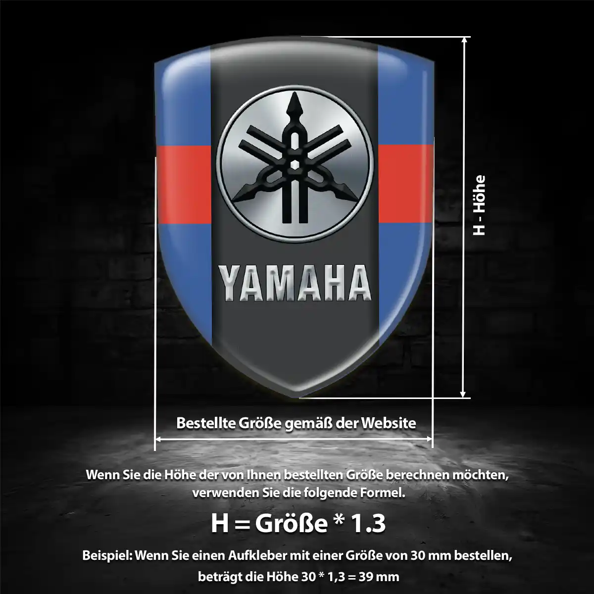 Yamaha Emblem Wappen Hochwertiges Harz