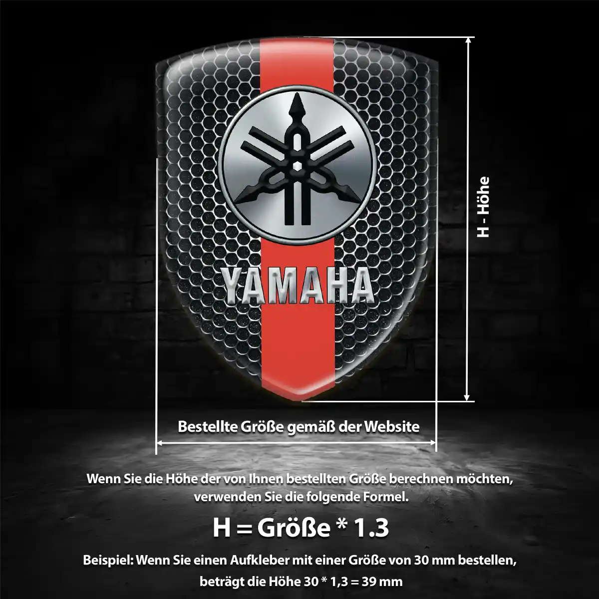 Yamaha Silikon Aufkleber Wappen Auto Elegantes Design