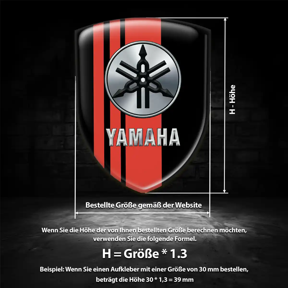 Yamaha Silikon Aufkleber Wappen Auto Premium-Edition