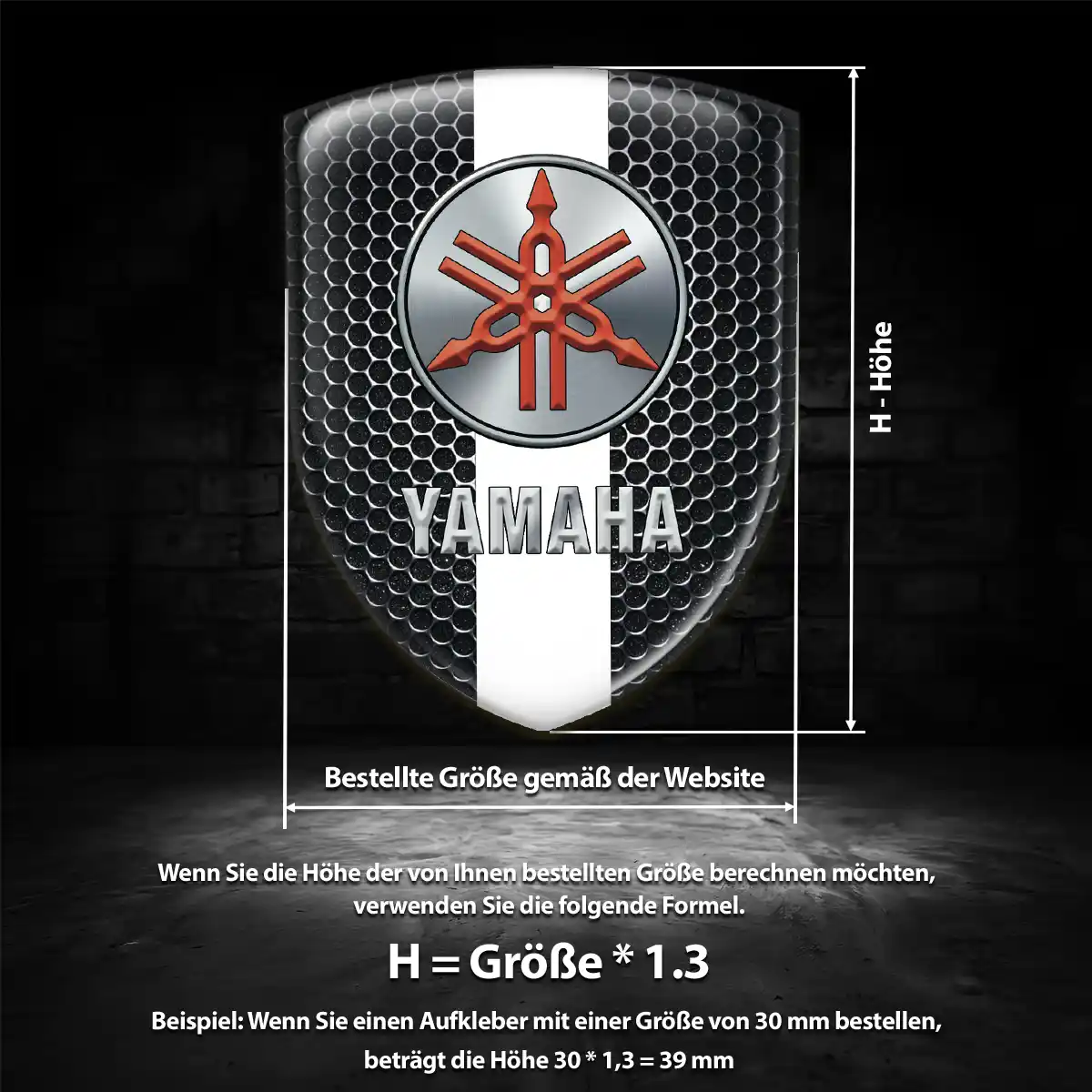Yamaha Silikon Aufkleber Wappen Edles Design
