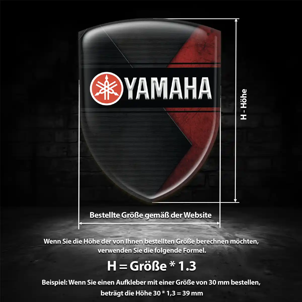 Yamaha Silikon Aufkleber Wappen Hochwertiges Harz