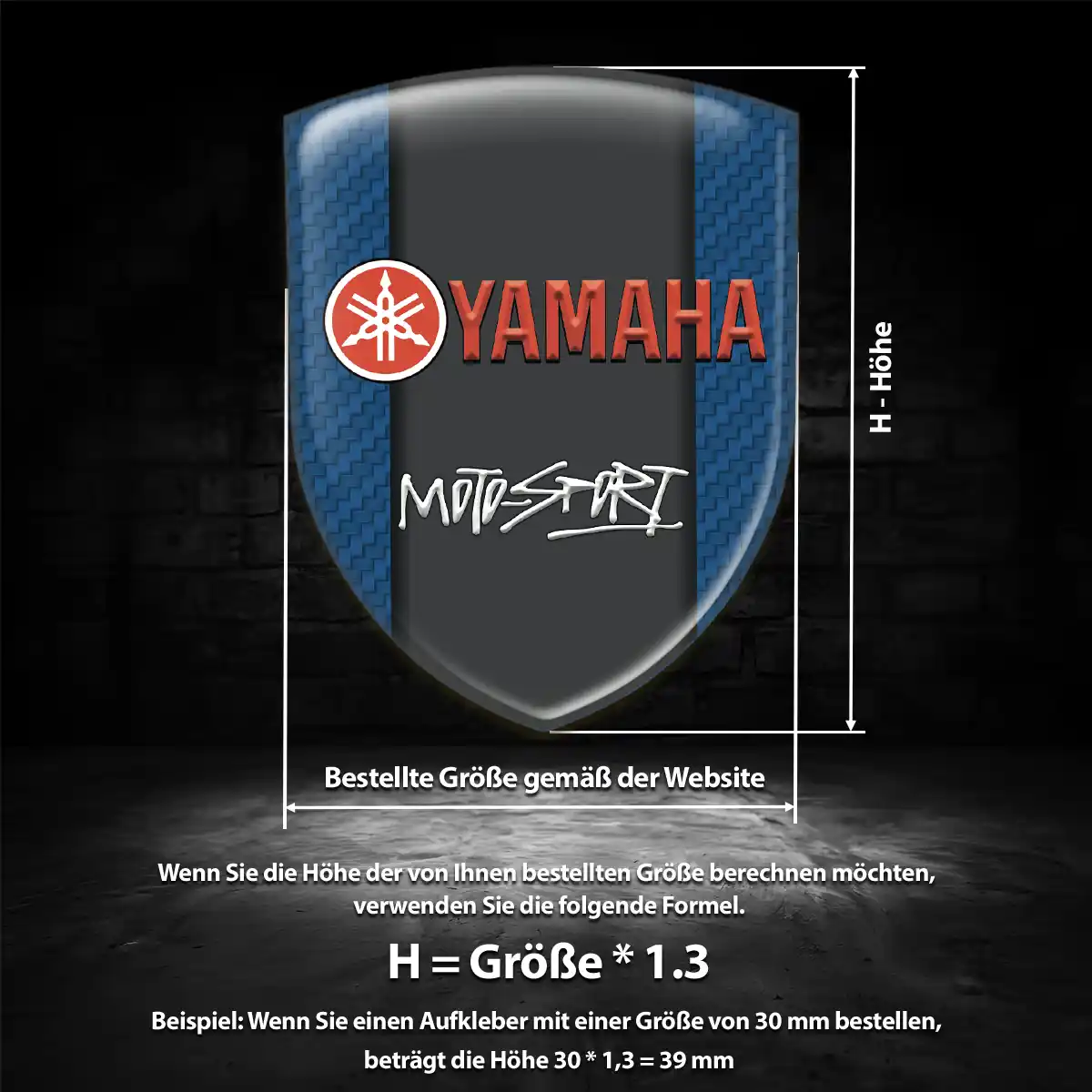 Yamaha Silikon Aufkleber Wappen Premium-Edition