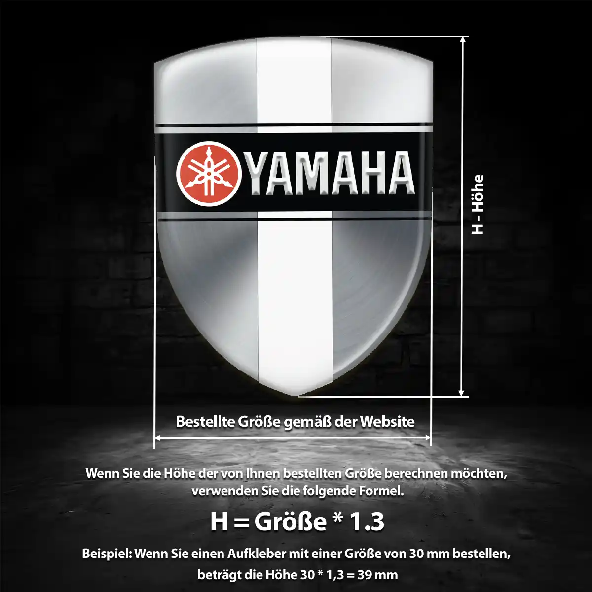 Yamaha Silikon Aufkleber Wappen Tuningfahrzeug