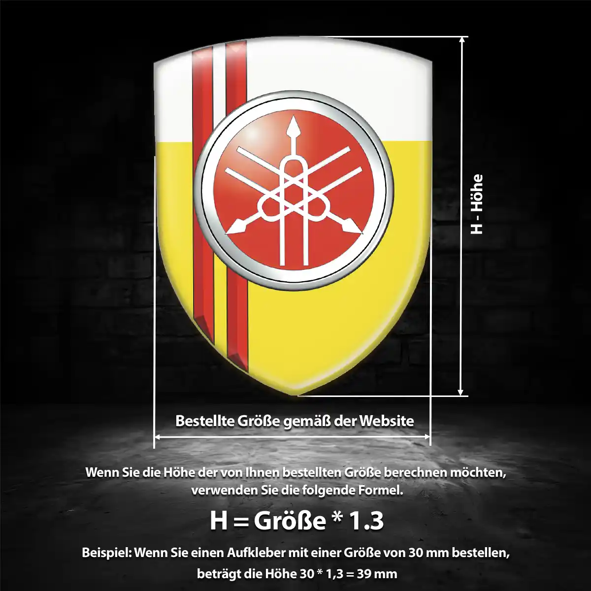 Yamaha Wappen Aufkleber Emblem Ausdrucksstarkes Design