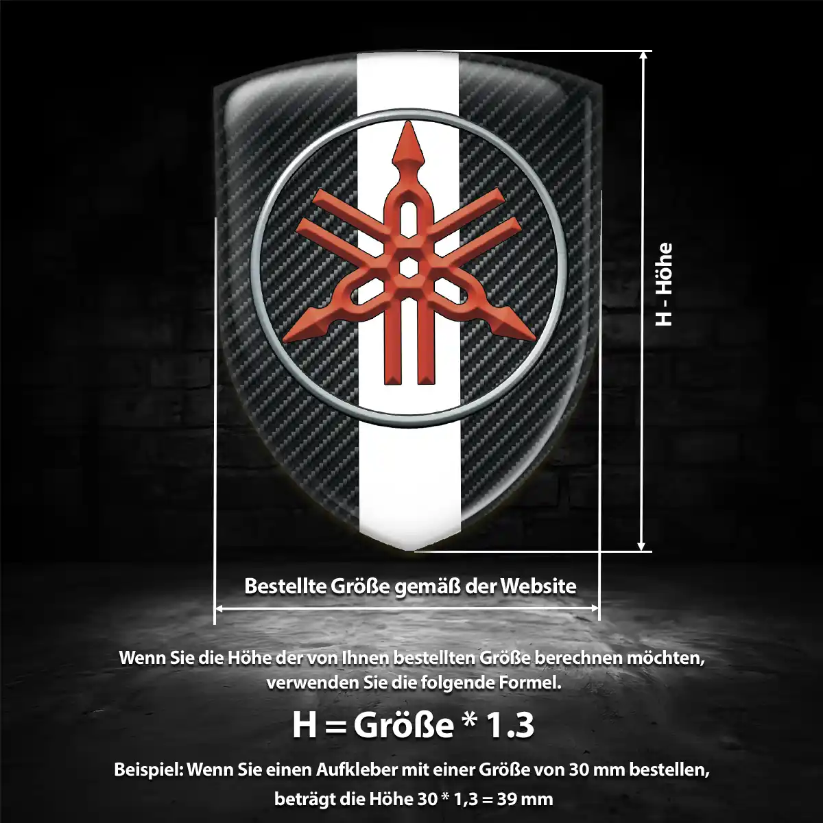 Yamaha Wappen Aufkleber Emblem Hochwertiges Harz