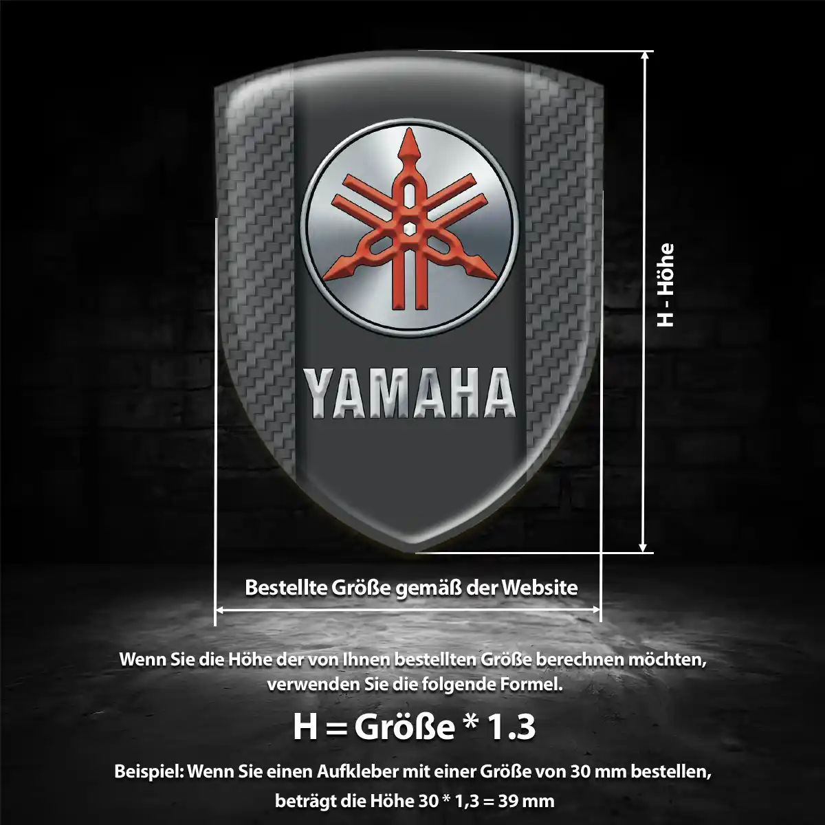 Yamaha Wappen Aufkleber Hochwertiges Harz