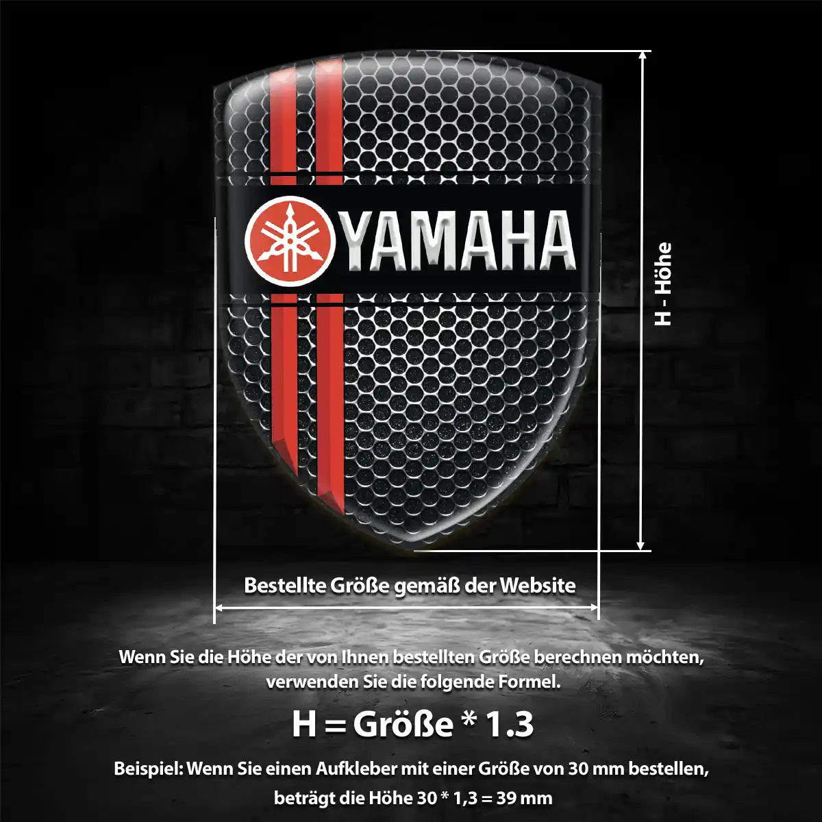 Yamaha Wappen Emblem Aufkleber Ausdrucksstarkes Design