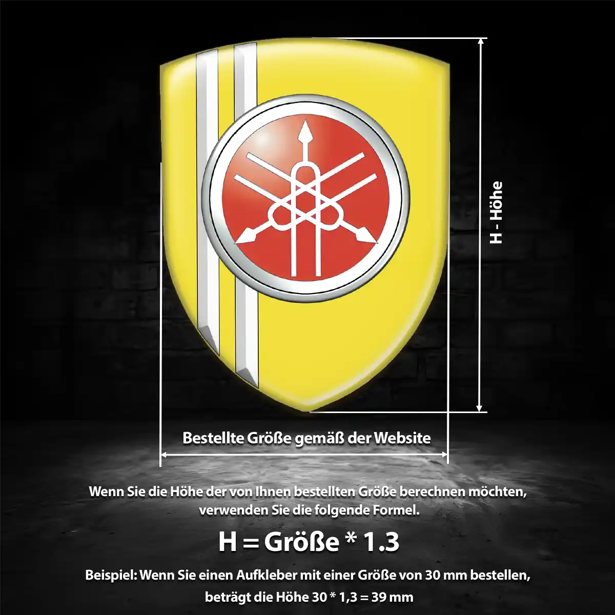 Yamaha Wappen Emblem Aufkleber Edles Design