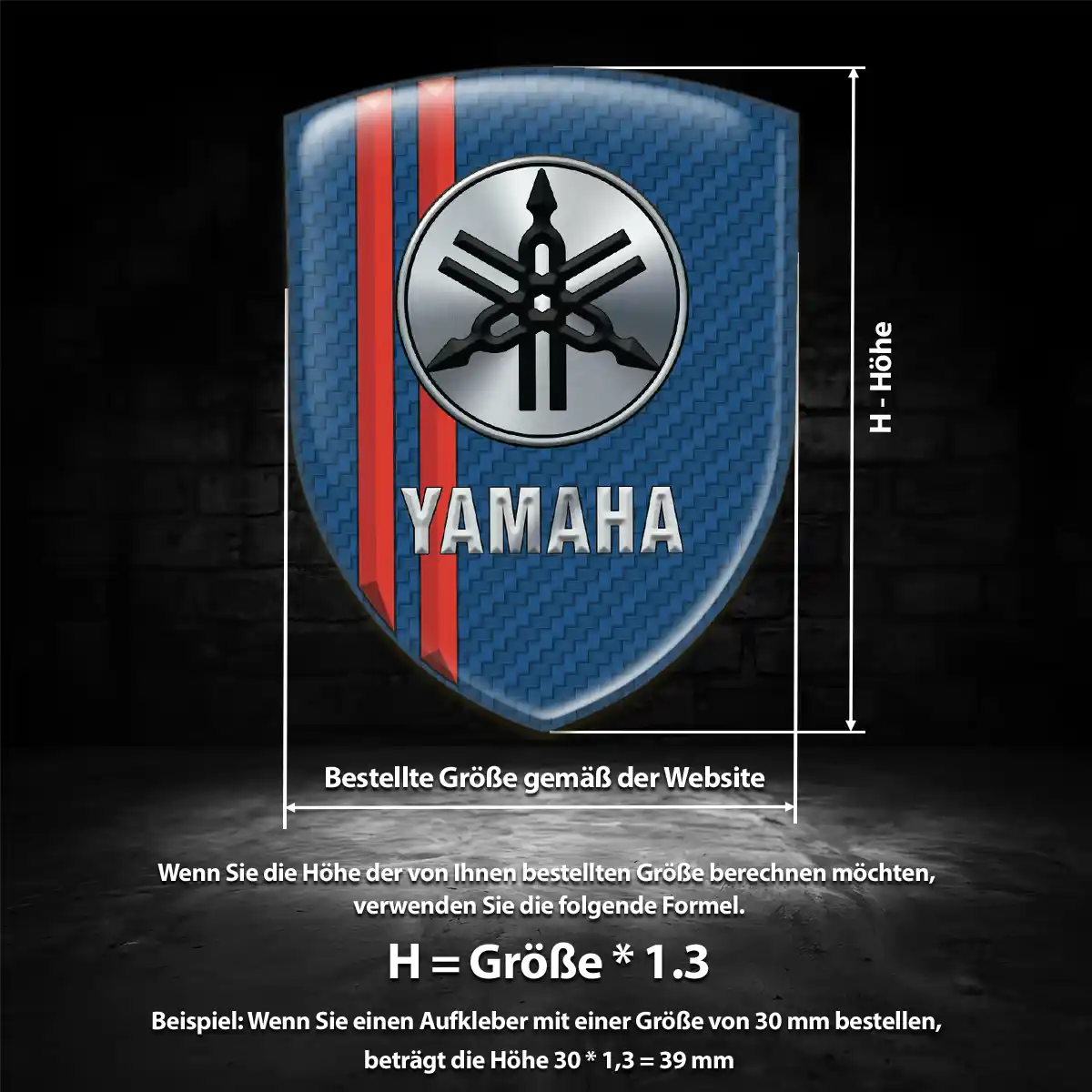 Yamaha Wappen Emblem Aufkleber Hochwertiges Harz