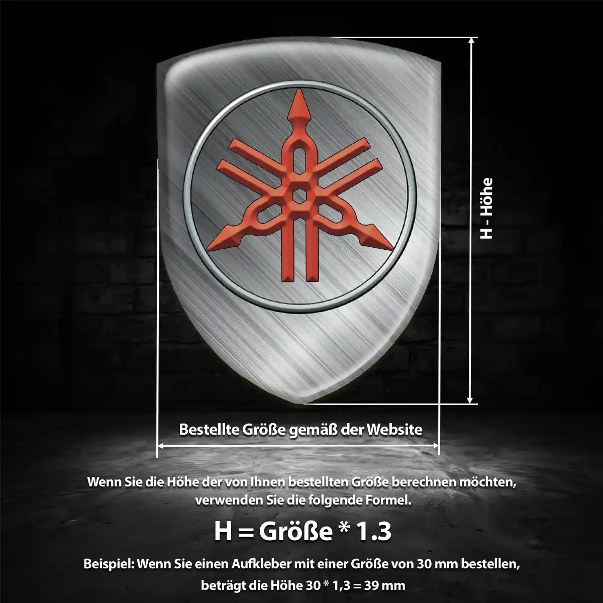 Yamaha Wappen Emblem Aufkleber Interieurdesign