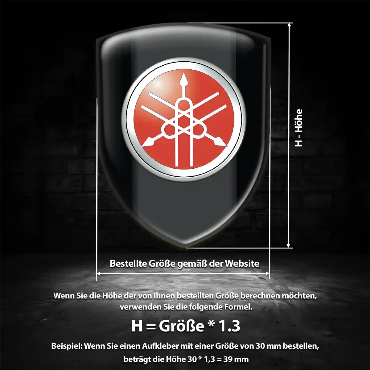 Yamaha Wappen Emblem Hochwertiges Harz